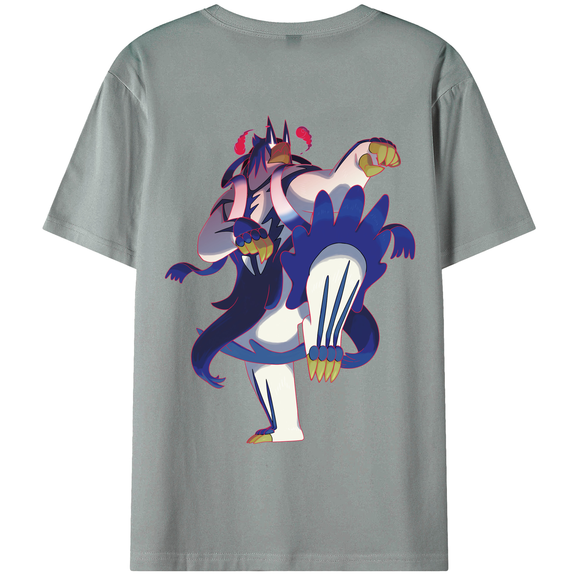 （画像用） ポケットモンスター Pokémon 綿100％ メンズ半袖Tシャツ（バックプリント） 通気性